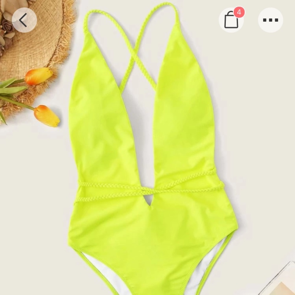 neon one piece bathing suit